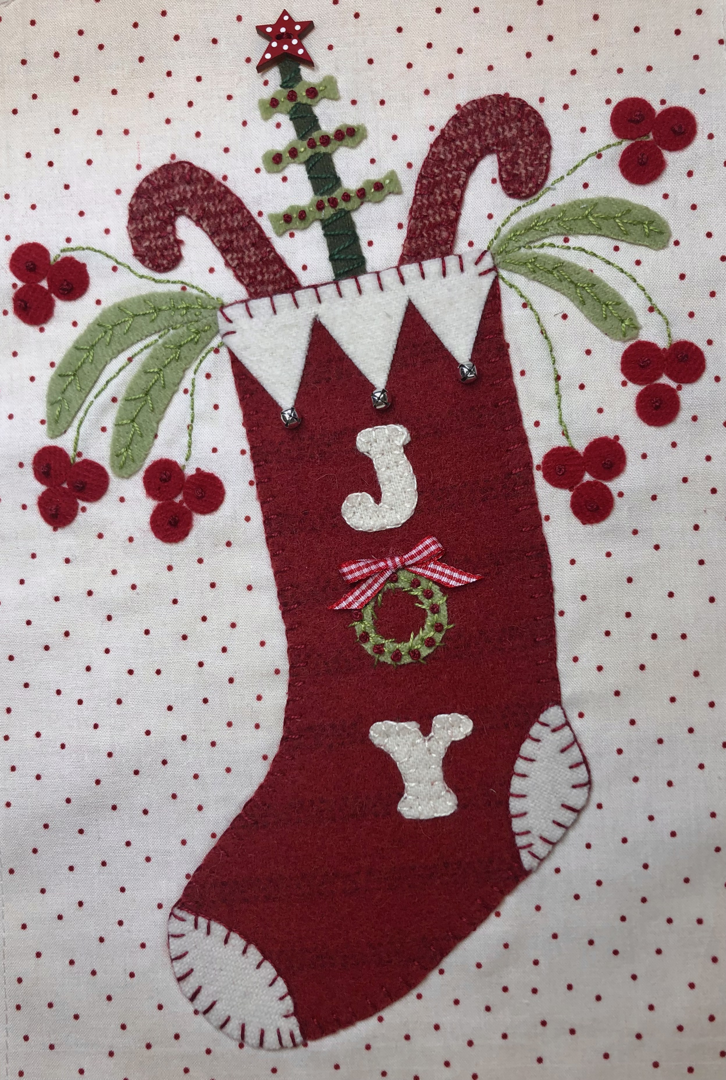 Mary Jane & Friends - The Stockings Were Hung -  BLOCK 1 - MY JOYFUL HOME -- KIT WITH PRINTED PATTERN